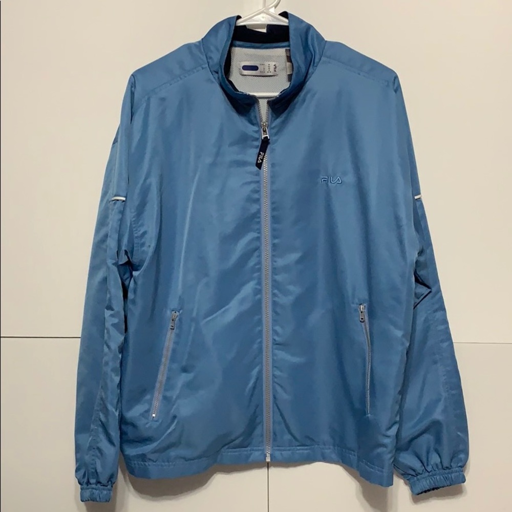 Women’s FILA blue zip jacket pockets mesh line